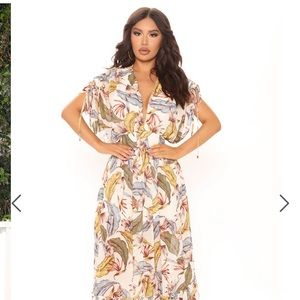 Farrah Floral Maxi Dress - Ivory/combo